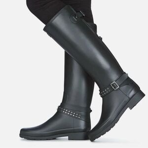 RARE Hunter Women's Black Studded Rain Boots